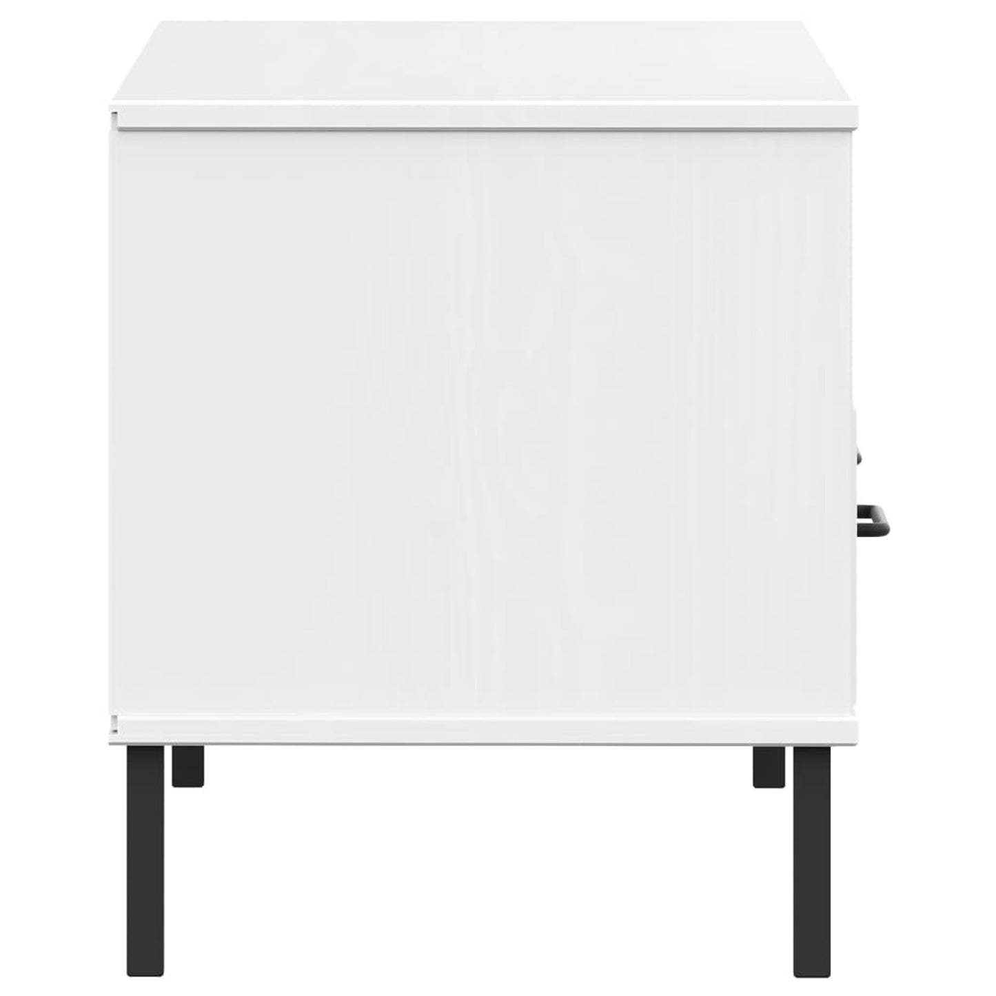 TV Cabinet with Metal Legs White Solid Wood Pine OSLO TV Stand Entertainment Center with Storage, Media Television Table for Living Room Bedroom
