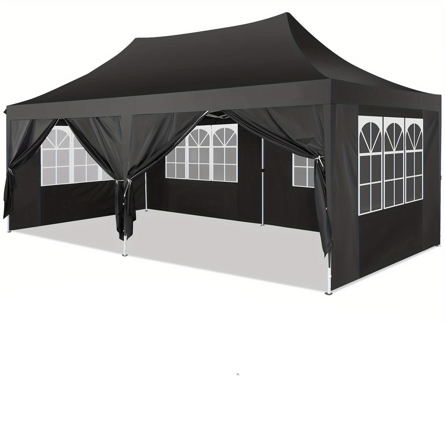 Pop-up Partytent – Party Tent – Evenemententent – Marktstand Tent – Tuin Tent – Donkerbruin – 3,05x6,1 Meter – Waterdicht & UV-Bestendig – Met 6 Zijwanden & Verstelbare Hoogte