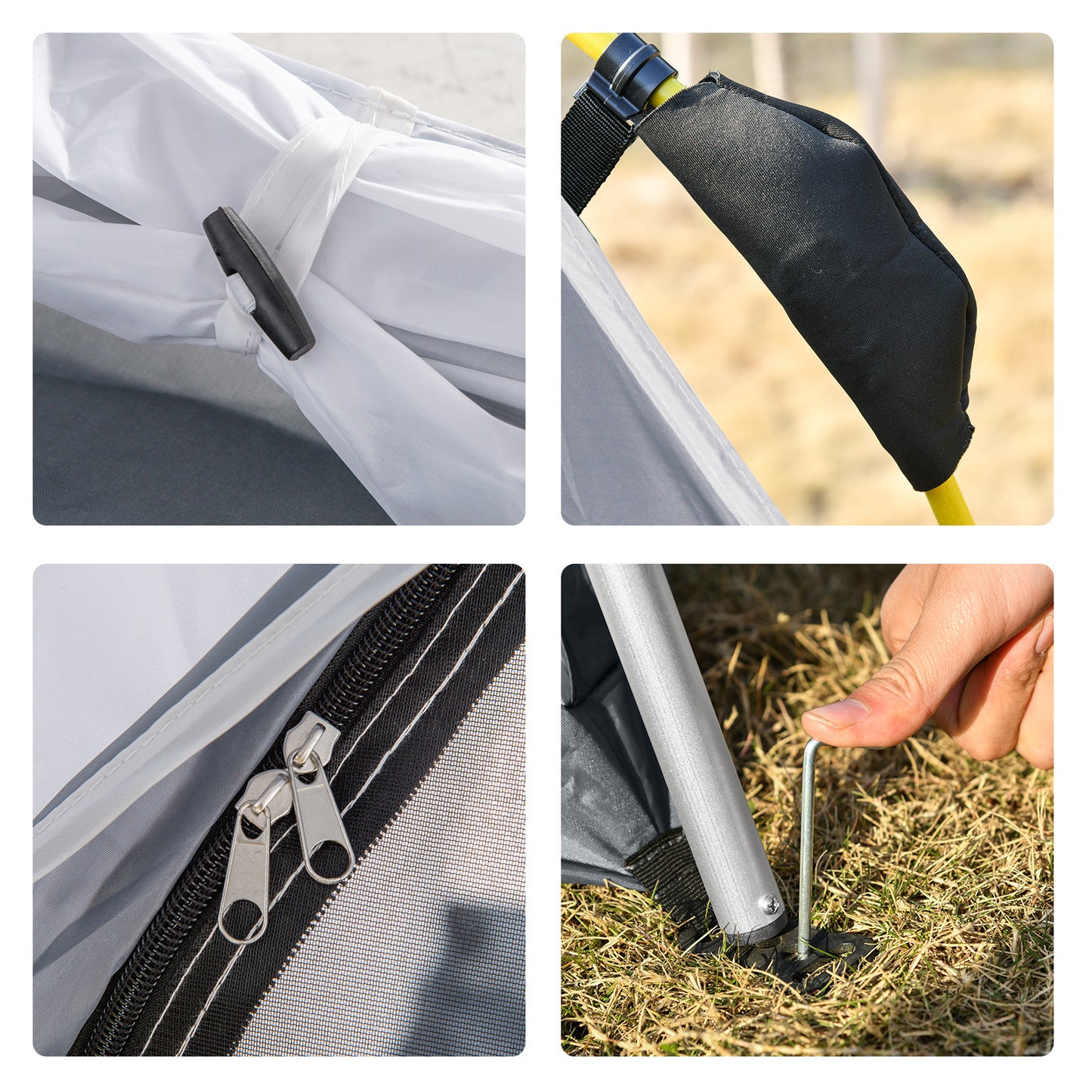 Pop-up Koepeltent – Koepeltent, Vouwtent, Buitentent, Campingtent – Lichtgrijs – Voor 4 Personen – Waterdicht en UV 50+ Bescherming