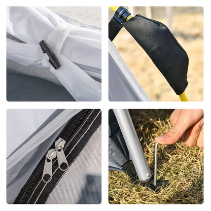 Pop-up Koepeltent – Koepeltent, Vouwtent, Buitentent, Campingtent – Lichtgrijs – Voor 4 Personen – Waterdicht en UV 50+ Bescherming