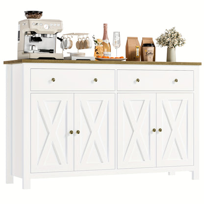 Dressoir – Kast – Opbergkast – Buffetkast – Sideboard – Wit – 140x40x89 cm – Spaanplaat – Softclose Scharnieren