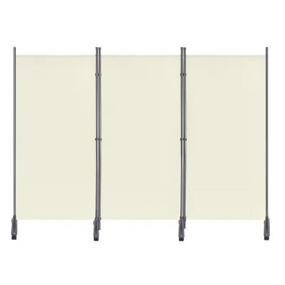 Kamerscherm – Kamerverdeler – Roomdivider – Paravent – Scheidingswand – Vouwbaar – Vrijstaand – Polyester Doek – 275x180 cm – Beige – 3-delig