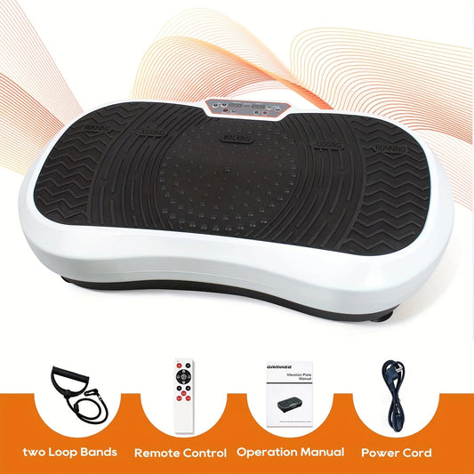 Vibratie Fitnessmachine – Trilmachine – Vibratieplatform – Fitness Platform – Trainingsapparaat – Verstelbare Snelheid & 3 Intensiteitsmodi – Max Belasting 150 kg – Met Afstandsbediening en 2 Trainingsbanden – Zwart 18
