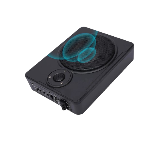 Auto Subwoofer Audio - Sub Bass Speaker - voor Auto of Truck Audio - Slim Kit - Onder Stoel - Actieve Subwoofer - 8Inch - 600W - Zwart - QUORE