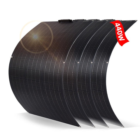 Solar panel - Foldable solar panel - solar panels complete package - Monocrystalline silicon - 110W per panel - 440W Total - 18V - Black