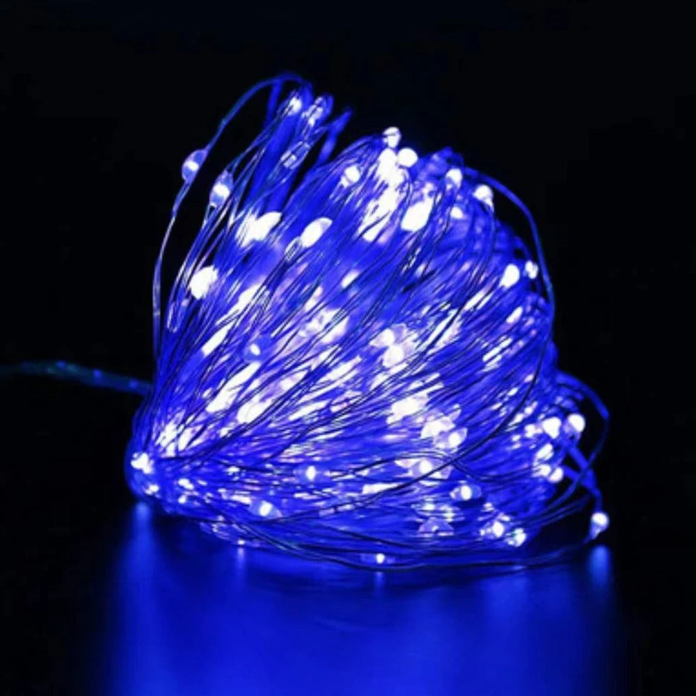 Cwylod - Led koperdraad Lichtsnoer - Waterdicht - LED Lichtsnoer - Werkt op Batterijen - DIY Bruiloft Feest Kerstdecoratie - 3V - 5m - Blauw - QUORE