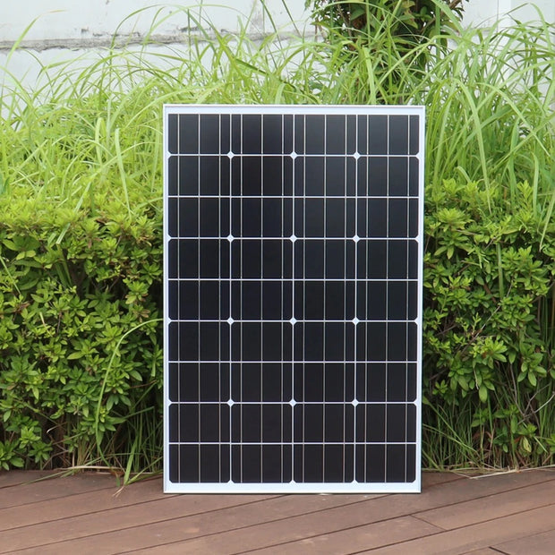 Xinpuguang - Solar panel - Waterproof - Tempered glass - Rigid - For home system Camper Yacht - 2x150w - Monocrystalline silicon - Black