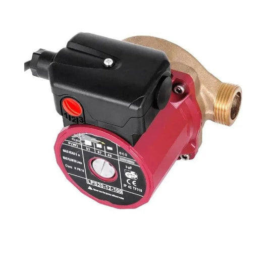 Waterpomp - Watercirculatiepomp - 50L/min 3-Snelheidsregeling - voor warmwatercirculatie - Warm, Douche & Tuin - Rood - QUORE