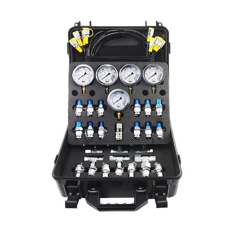 Vevor - Hydraulic pressure test kit - Pressure gauge set for air conditioning or refrigeration systems in case - 10/100/250/400/600bar 5 meters - 13 test couplings - 14 T-pieces - 5 test hoses