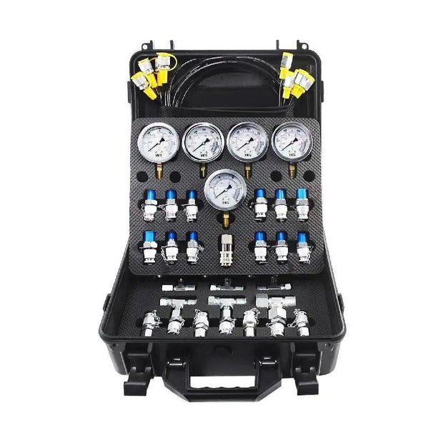 Vevor - Hydraulic pressure test kit - Pressure gauge set for air conditioning or refrigeration systems in case - 10/100/250/400/600bar 5 meters - 13 test couplings - 14 T-pieces - 5 test hoses
