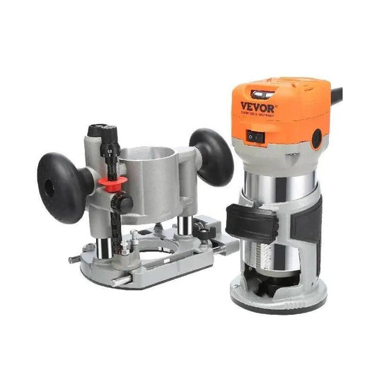 Vevor - Bovenfrees - Houtfrees - Elektrische Handtrimmer - Hoge Kwaliteit - 1.25HP - 800W - 220V - 30000RPM - 6 Variabele Snelheden - Oranje