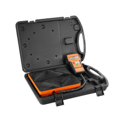 Vevor - Koelmiddelweegschaal - HAVC-laadherstel - Freonweegschaal - met bekabelde afstandsbediening - Elektronisch apparaat met hoge precisie - 110 LBS - Metaalbewerking - Zwart en oranje