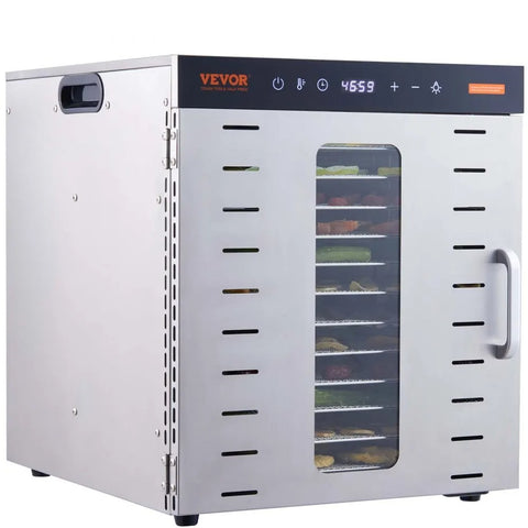 Vevor - Food Dehydrator - Drying Oven - Fruit Dryer - Fruit Dryer - 10 Trays - 220V - 800W - Meat Dehydrated - Drying Machine - with Digital Timer - Silver