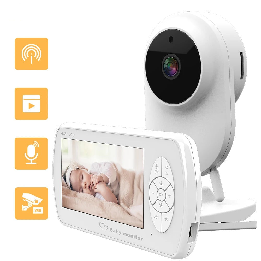 Baby Monitor with Camera - Baby Monitor - Indoor Camera - CMOS - 1080P - 2MP - Wireless - Nanny Camera - White