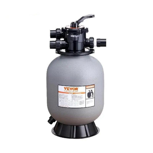 Vevor - Sand Filter - Sand Filter Pump - with 7-Way Multiport Valve - High GPM Flow Rate - High Pressure - 16 Inch - 35 GPM - HDPE Material - Gray