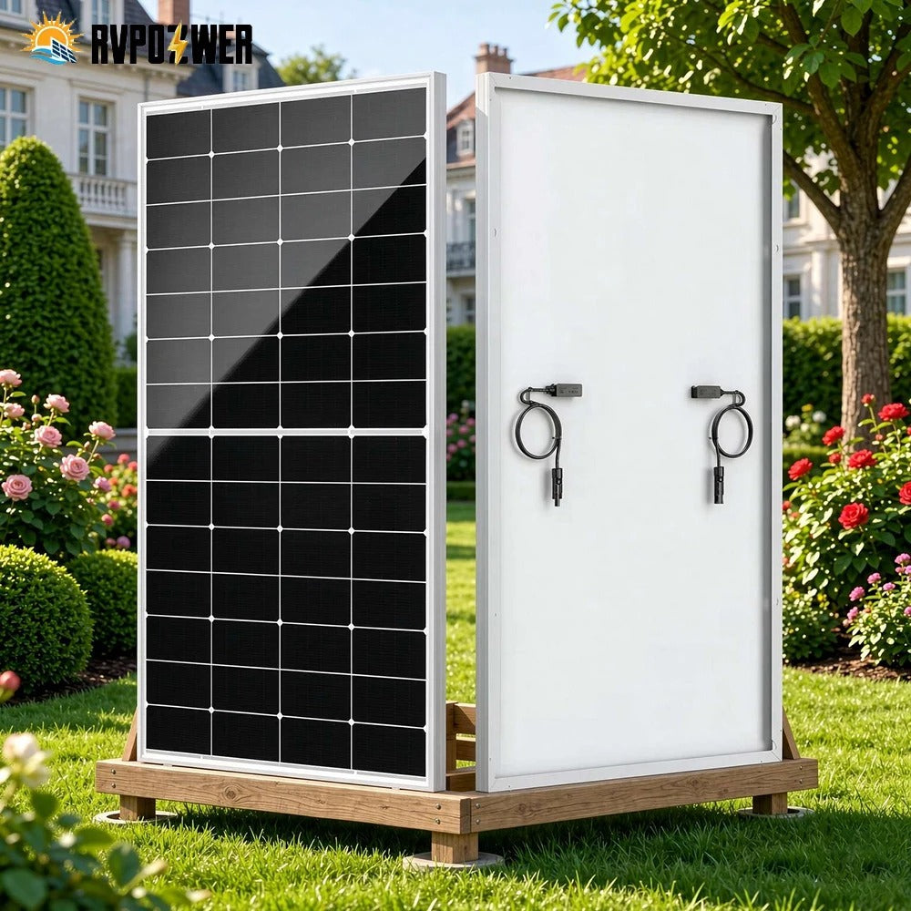 300W zonnepanelen N-type monocristallijn 25% hoog rendement voor camper, huis, garage, dakterras, appartement, balkon, tuin, buiten, off-grid