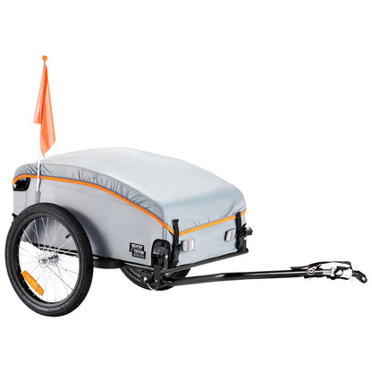Vevor - Fietskar - Opvouwbaar - met universele koppeling - Compacte opslag - Draagvermogen van 100 lbs - Waterdichte hoes en veilige reflectoren - Past op fietswielen van 22"-28" - Zwart