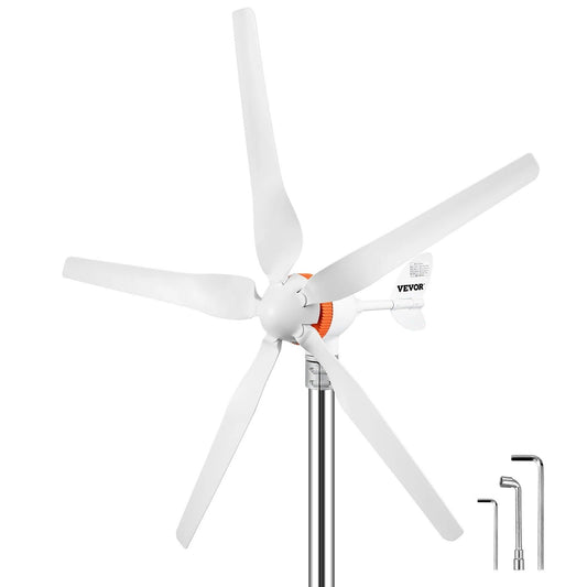 Windturbine - Windmolen Generator - Windturbine Generator – Windenergie - Wind Turbine - 12V - 29A - 900RPM - 500W - 5 Nylonvezel Blades - Wit