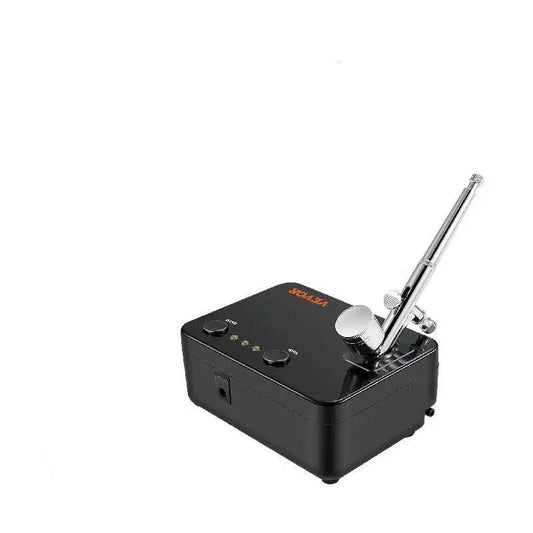 Airbrush - Airbrush Kit - Dual-Action - 30PSI - Automatische start/stop-regeling - 0,3 mm spuitpistool - voor het schilderen van taarten en nagelmake-up - Zwart - QUORE
