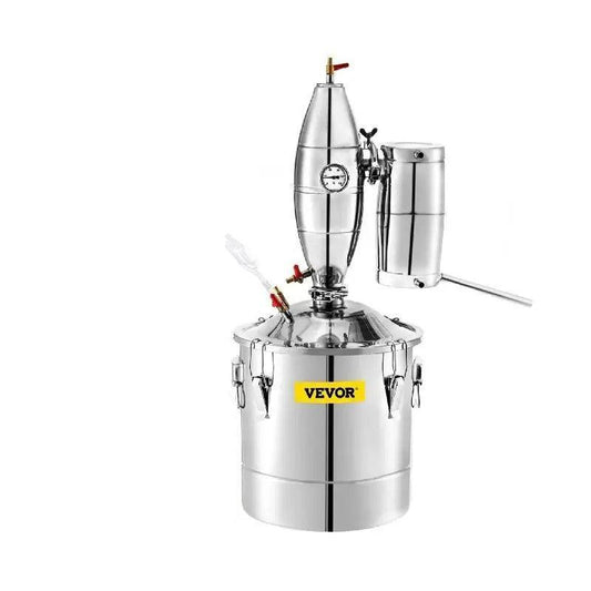Vevor - Water Distiller - Alcohol Water Distiller - 50L - DIY Moonshine Equipment - Brewing Machine for Whisky Wine Beer - Stainless Steel - Silver