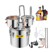 Vevor - Water Distiller - Alcohol Water Distiller - DIY Moonshine Equipment - Stainless Steel - Brewing Machine for Whisky Wine Beer - 50L - Silver