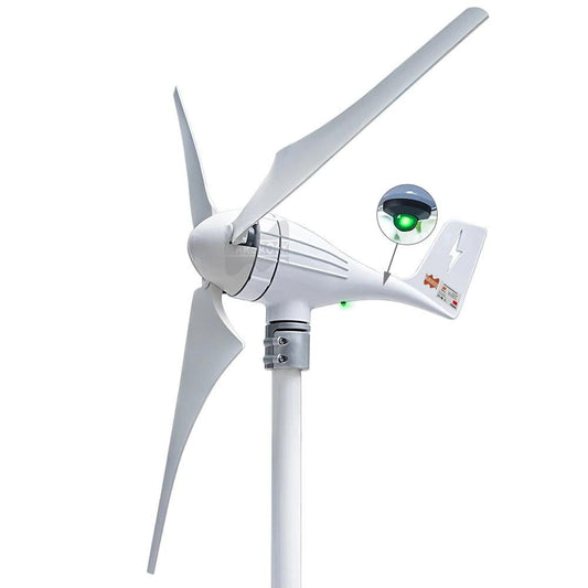 Windturbine - Windmolen Generator - Windturbine Generator - Wind Turbine - Windenergie - LED-indicator - 3 Deltavleugel - 12V - 600W - Wit - QUORE