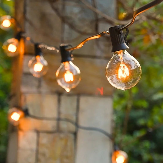 Burhui - Globe String Lights - Garland Patio Light - 220V - 2200K - 480LM Bolvorm - Bruiloftsfeest Kerst Achtertuin Decoratie - 7,6M - 25 Lampen - QUORE