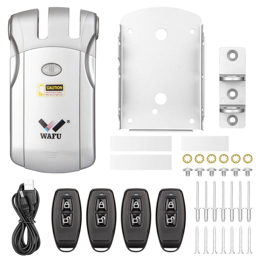 Slank Deurslot - Slim Deurslot - Smart Lock - Smart Door Lock - Elektrisch Deurslot - Elektronisch Draadloos Sleutelloos - Dealbolt Slot - Afstandsbediening - Alleen slot - Zinklegering - Zilver - QUORE