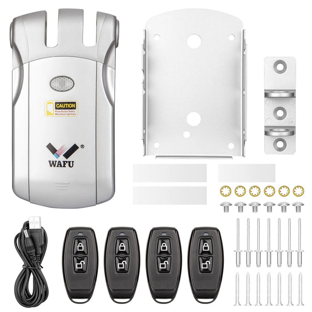 Slank Deurslot - Slim Deurslot - Smart Lock - Smart Door Lock - Elektrisch Deurslot - Elektronisch Draadloos Sleutelloos - Dealbolt Slot - Afstandsbediening - Alleen slot - Zinklegering - Zilver