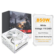 Julongfengbao - Voeding - Interne voeding - 110-240V Game Fonte - 850W - Volledig modulair - ATX - Gamer-voeding - Wit