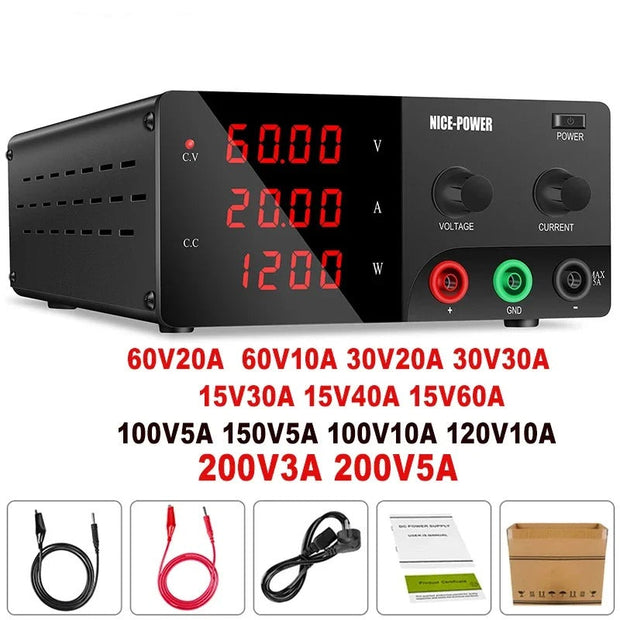 Kuaiqu - Power supply - Inverter - Adjustable voltage regulator - DC power supply - 60V - 20A - 1200W - Black