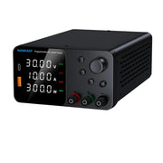 Voeding - Omvormer - Instelbare spanningsregelaar - met USB-A/Type-C - Laadpoort - 30V 10A - DC-voeding voor 4-cijferig LED-display met encoderbediening - Zwart