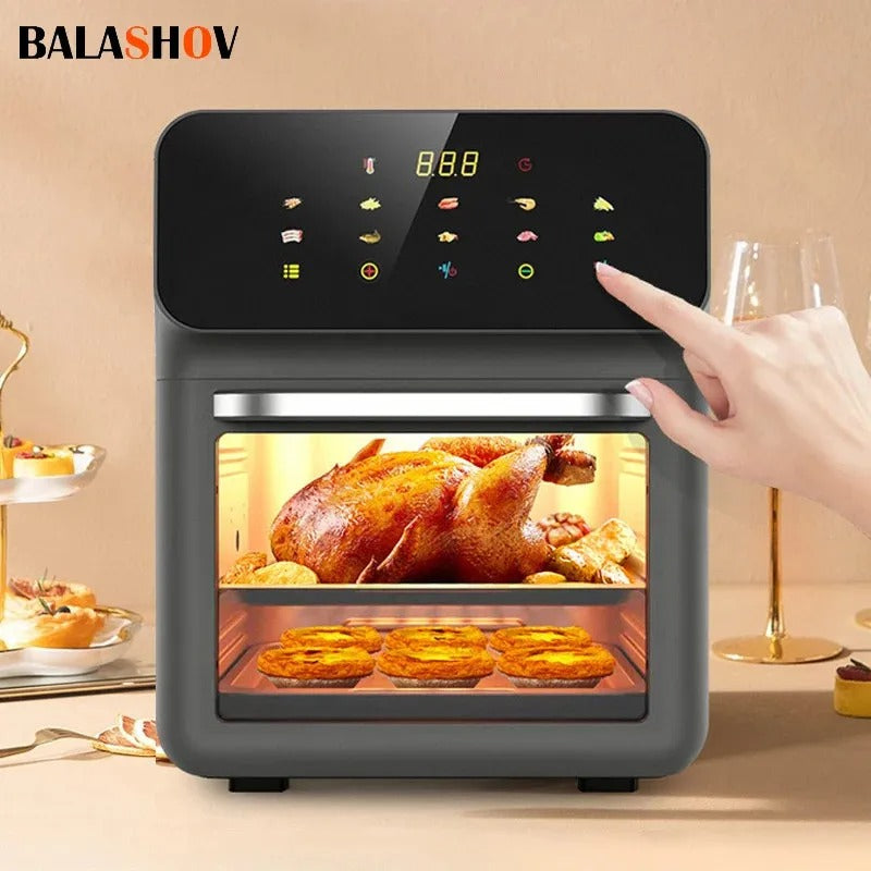 Heteluchtfriteuse - Airfryer - BPA-vrij - 1300W - 220V - Frituurpan zonder olie - 12L - Multifunctionele heteluchtoven - Zwart