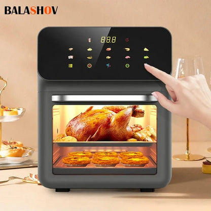 Heteluchtfriteuse - Airfryer - BPA-vrij - 1300W - 220V - Frituurpan zonder olie - 12L - Multifunctionele heteluchtoven - Zwart