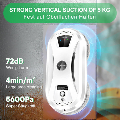 Robotstofzuiger - Ramenreinigingsrobot - <800W - 240V - Ultradunne Robotstofzuiger - Wit