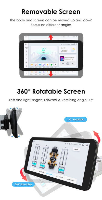 Auto Multimedia Speler - 10.33inch - S6 - 6GB - 64GB - Carplay Scherm - Touchscreen - Navigatiesysteem Auto - Universeel - Multimedia Autoradio - QUORE