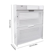 Shoe Cabinet - Shoe Bench - Shoe Rack - 2 Flip Drawers Shoe Cabinet - Freestanding Shoe Organizer - Entrance Cabinet - White