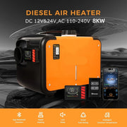 Dieselkachel - Elektrische kachel - 8KW - 220V - Bluetooth-app en Afstandsbediening - Ultrastille Nachtkachel of Campertent voor Thuis - Oranje