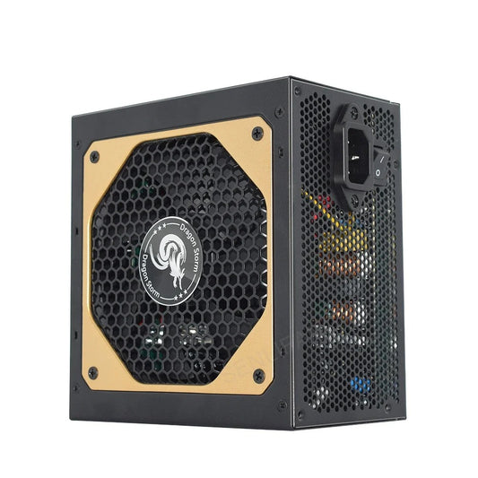 Interne voeding - voor professionele e-sports videogames - ATX-850W - 20A - volledig modulair 20+4Pin - 12V - PC PSU met 12CM-ventilator 80Plus goud - zwart - QUORE