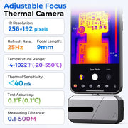 Thermal Imaging Camera - Thermal Camera - Thermal Imaging Cameras - 256x192 Resolution - 9mm Adjustable Focus Lens - Infrared Test Report - Thermal Camera for Android - USB-C - Gray