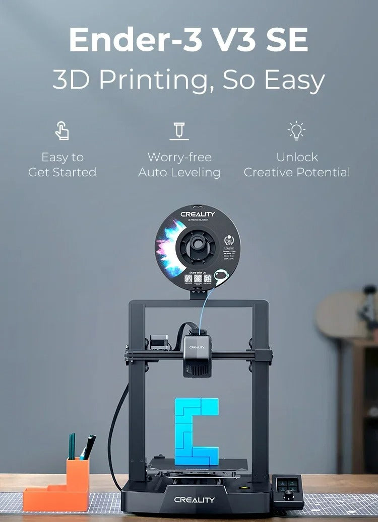 Creality - 3D Printer - 3D Printer Bouwpakket - 350W - 220V - 180mm/s - Maximale afdruksnelheid 250 mm/s - Auto Leveling - Max Printing Speed: 250mm/² - Zwart - QUORE