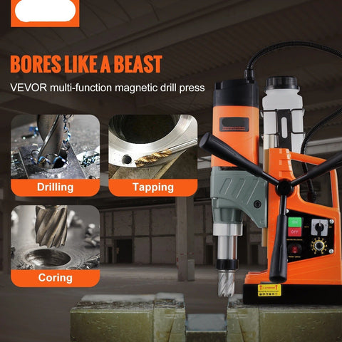 Magnetische Boormachine - Hamerboormachine - 2" Boringdiameter - 1450W - Elektrische Magneetboormachine - 800 RPM - 11 Boren - Kernboormachine - Oranje