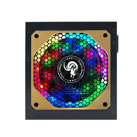 Julongfengbao - Voeding - Interne voeding - Voor gaming desktopcomputer PSU - ATX - 850W - Volledig modulair - RGB - 80Plus - Goud 20+4Pin - 12V - Grijs