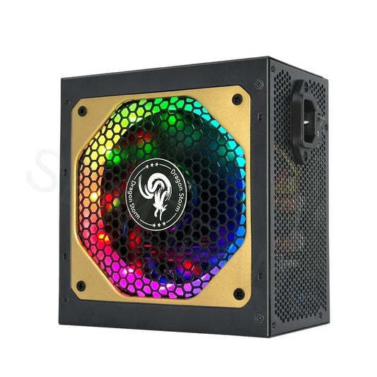 Senlifang - Voeding - Interne voeding - 80Plus Gold - RGB - ATX - 850W - Volledig modulair - 20+4Pin - 12V - Professionele E-Sports Videogame Computer Voeding - Zwart