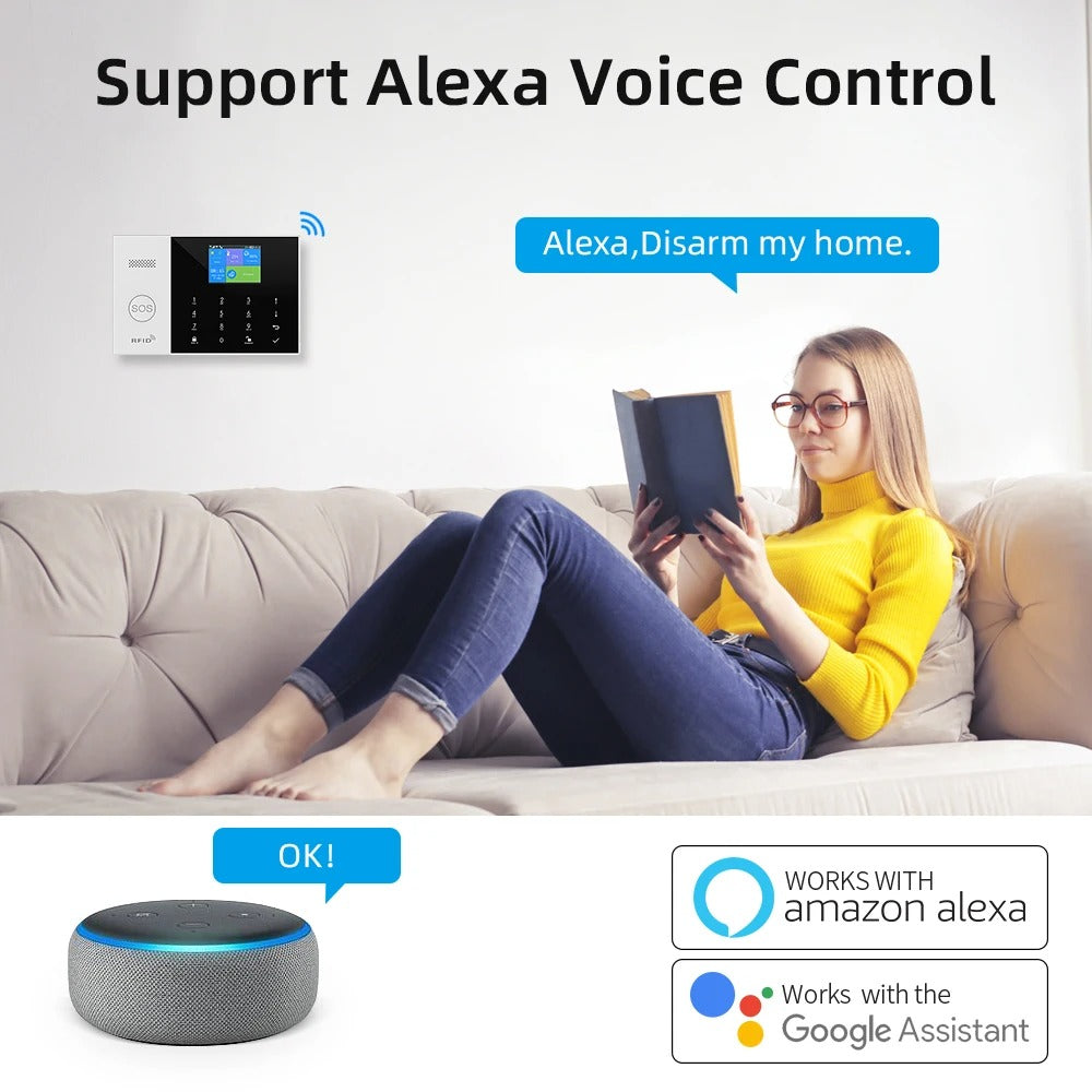 Alarm System - Siren - Smart Home Security System - App Control - Tuya Smart Alarm - Wireless - 433MHz WiFi - 4G - Tuya - White