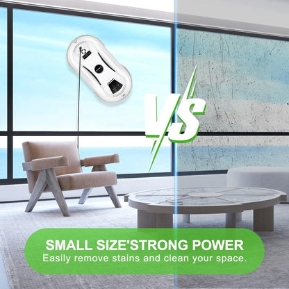 PuRuiKai - Robot Window Cleaner - Electric Glass Cleaner with Remote Control for Home - <800W - 240V - Cord Length 5M - White