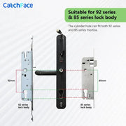 Slim Door Lock - Smart Lock - Electric Door Lock - IP66 - WIFI - Biometric - APP - Mechanical keys - Card - Password - With mortise lock - Black