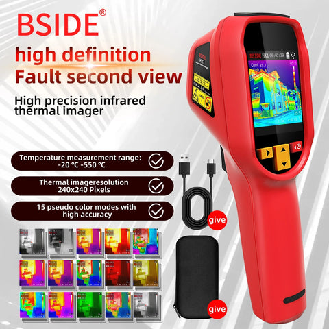 Thermal Imaging Camera - Thermal Camera - Thermal Imaging Cameras - 240×240 Resolution - For Circuit PCB Repair Pipeline Detection Medical - Red