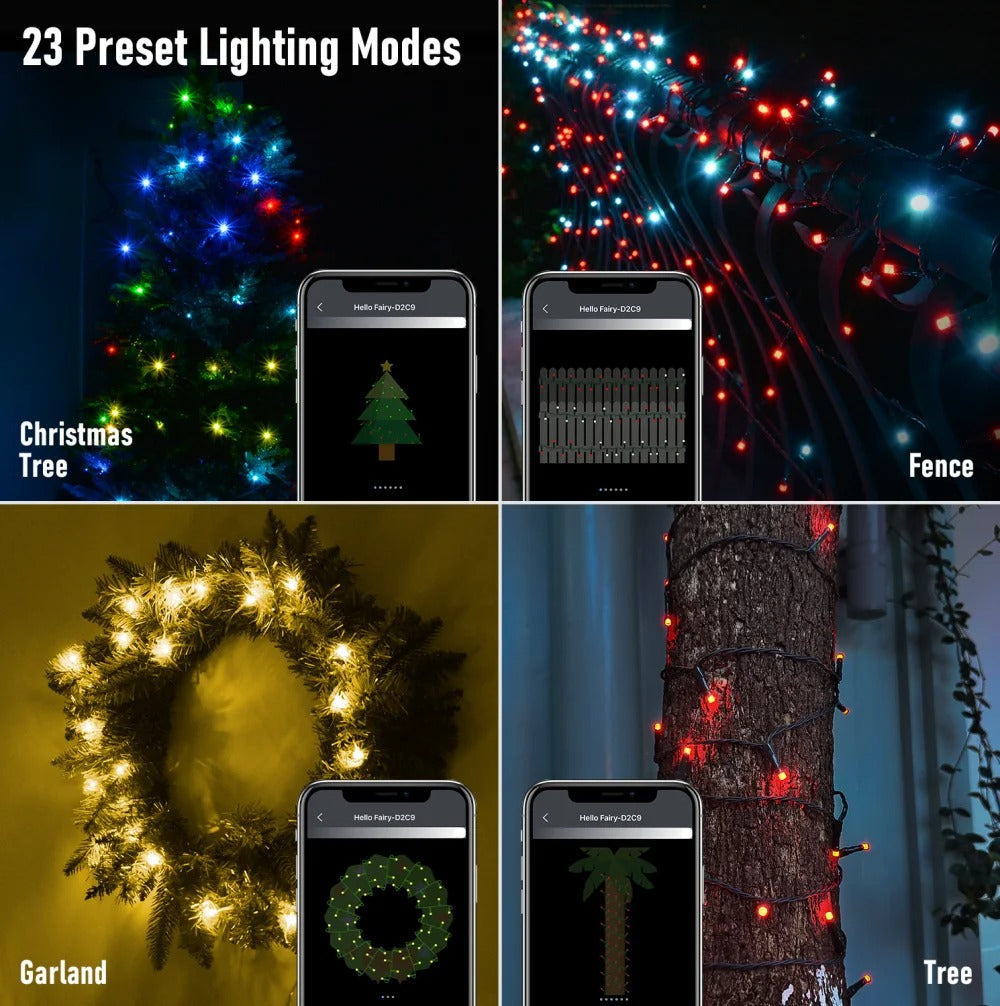 Elenut - LED Copper Wire Light String - Waterproof - LED Light String - DIY Wedding Party Christmas Decoration - Christmas Lights - Light String - Waterproof - 20M - 200LED