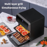 Hot air fryer - Airfryer - BPA-free - 1300W - 220V - Oil-free deep fryer - 12L - Multifunctional hot air oven - Black